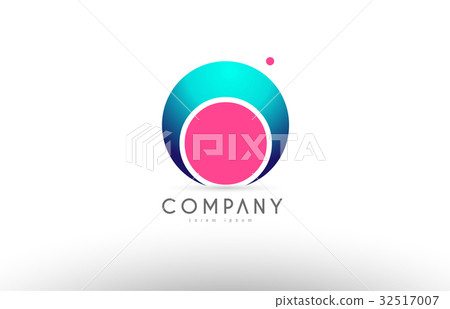 alphabet 3d sphere letter blue pink logo icon - Stock Illustration ...