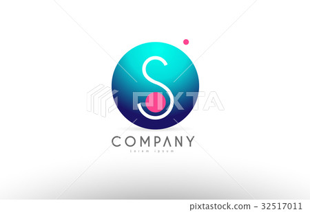 alphabet 3d sphere letter blue pink logo icon   32517011