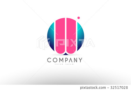 alphabet 3d sphere letter blue pink logo icon - Stock Illustration ...