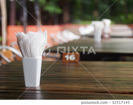 bright clean friendly coffee shop wood table top 32517145