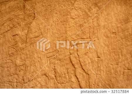 Prehistoric drawings on the rocks in Timna, Israel 32517884