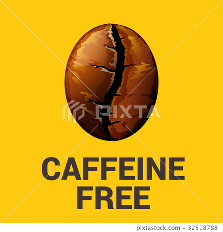 Caffeine free sign with coffee bean vector Caffeine free sign with coffee bean vector 32518788