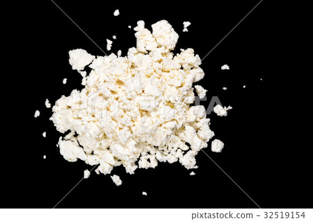 Homemade cottage cheese, top view Homemade cottage cheese, top view 32519154