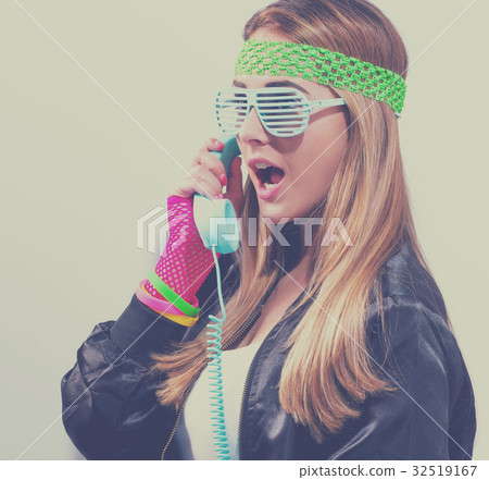 Woman in 1980's fashion 32519167