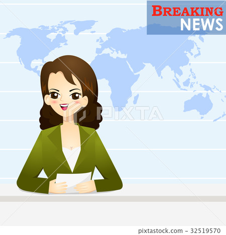 News announcer telling news in studio 32519570