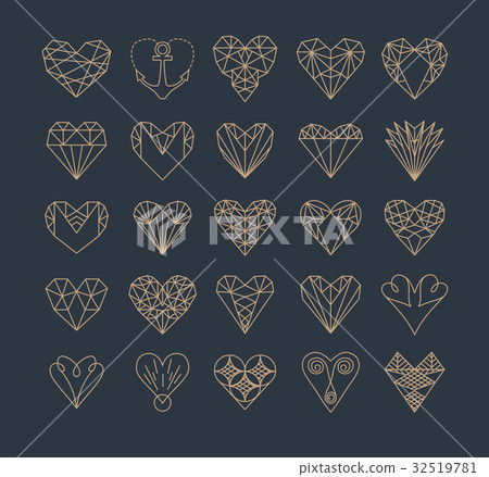 Line icons of heart 32519781