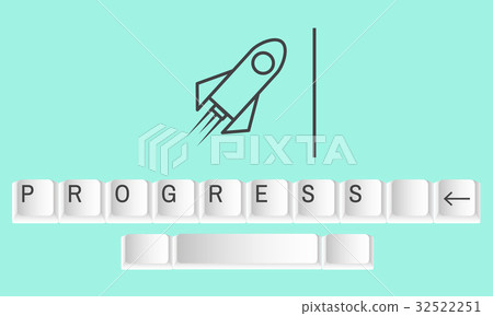 Business Rocket Keyboard Launch Icon Word 32522251