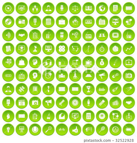 100 media icons set green circle 100 media icons set green circle 32522928