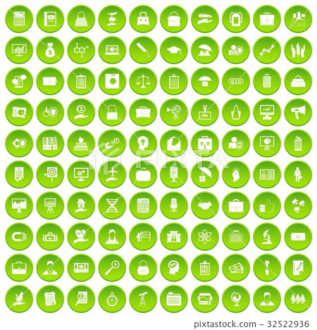 100 portfolio icons set green circle 100 portfolio icons set green circle 32522936