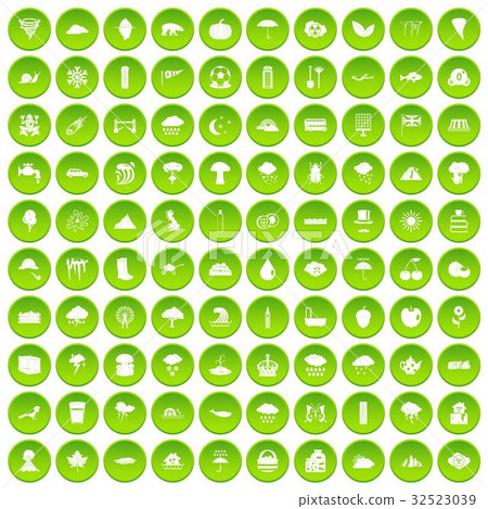100 rain icons set green circle 100 rain icons set green circle 32523039