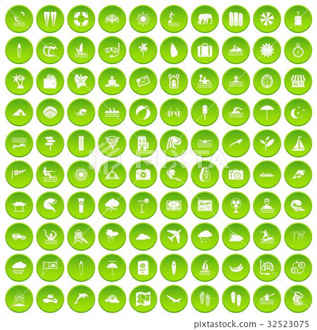100 surfing icons set green circle 100 surfing icons set green circle 32523075