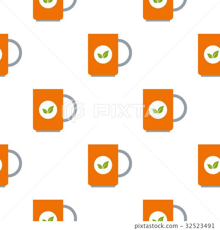 Mug of green tea pattern seamless Mug of green tea pattern seamless 32523491