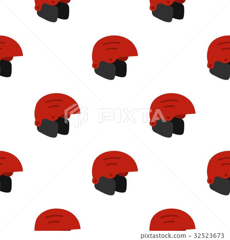Red ski helmet pattern seamless 32523673