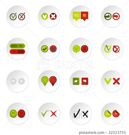 Check mark icons set, flat style 32523755