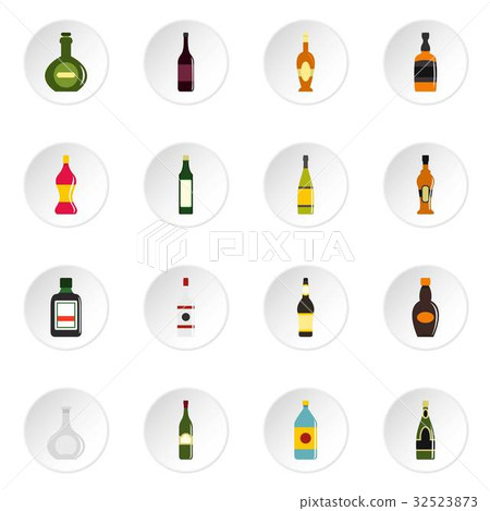 Bottle forms icons set in flat style Bottle forms icons set in flat style 32523873