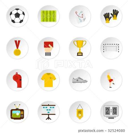 Soccer football icons set in flat style 32524080