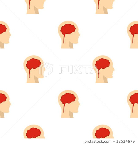 Man head silhouette with brain inside pattern 32524679
