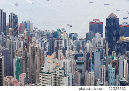 aerial view of the cityscape at Victoria Harbor. aerial view of the cityscape at Victoria Harbor. 32528862