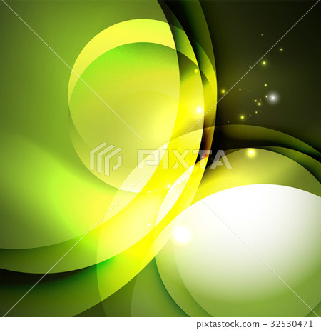 Digital illustration, glowing waves and circles Digital illustration, glowing waves and circles 32530471