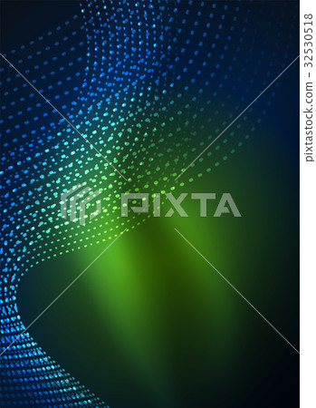 Glowing wave created with particles on dark color 32530518