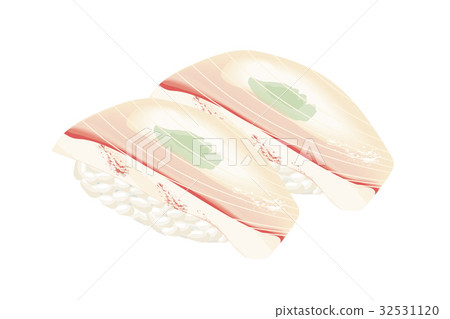 Real illustrations of Japanese flounder sushi | Handful sushi 32531120