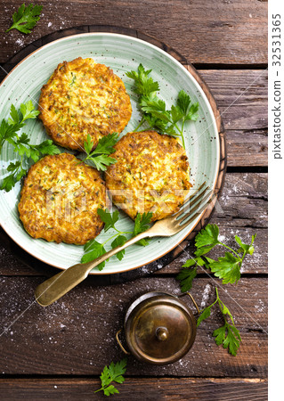 Vegetable zucchini pancakes 32531365