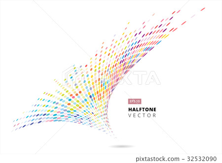 Abstract halftone spiral rainbow dots pattern 32532090