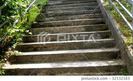 An overgrown concrete staircase An overgrown concrete staircase 32532163