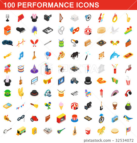 100 performance icons set - Stock Illustration [32534072] - PIXTA