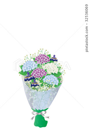 Bouquet hydrangea 32536069