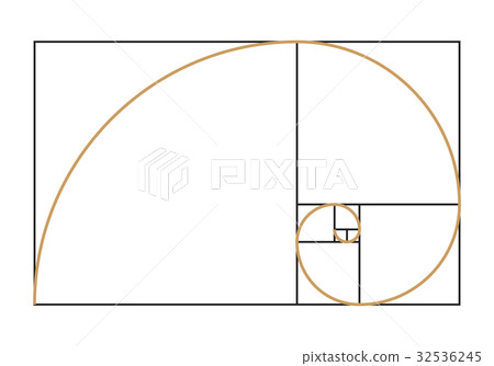 Fibonacci spiral symbol 32536245