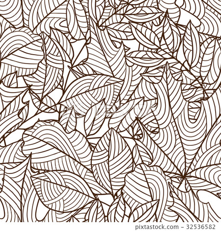 Seamless floral pattern with stylized autumn 32536582