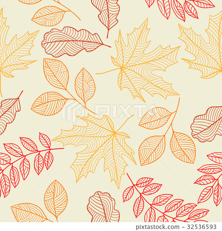 Seamless floral pattern with stylized autumn - Stock Illustration ...