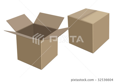 Red gold cardboard box. Keep deliver. Vector Red gold cardboard box. Keep deliver. Vector 32536604