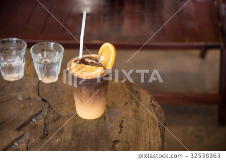 Colombia ice coffee mixed with orange juice 32538363