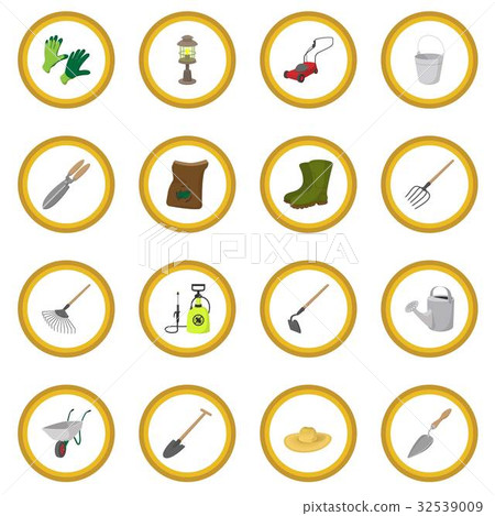 Garden cartoon icon circle 32539009