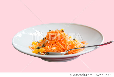 Carrot salad in a white plate 32539358