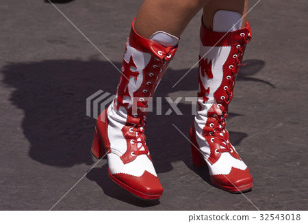 Colourful boots of a carnival dancer 32543018