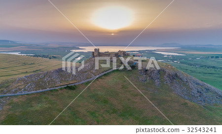 Enisala fortress at sunset, Dobrogea, Romania 32543241