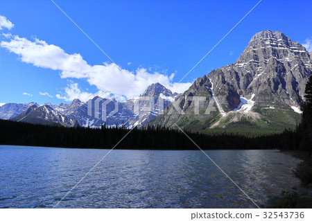 加拿大洛基瀑布湖風光 加拿大洛基瀑布湖風光 32543736