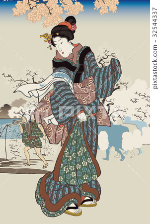 Utagawa Kuniyoshi Sumidagawa No Asami圖像例證 32544337
