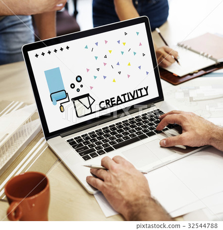 Graphic of creative art design on laptop Graphic of creative art design on laptop 32544788