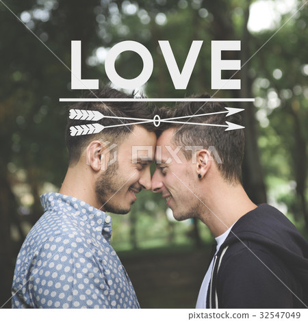 Gay Couple Love Smitten Affection Words 32547049