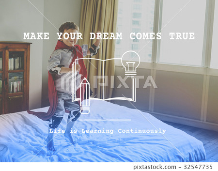 Make Your Dream Comes True Word on Kid Background 32547735