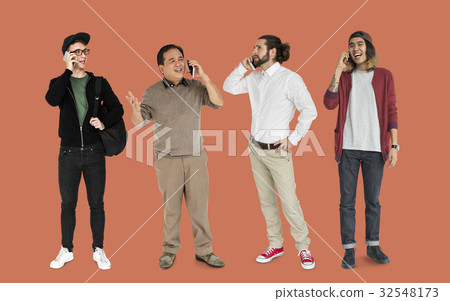 Group of people with mobile phone communication technology 32548173