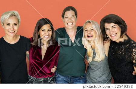 Group of women feminism friends smiling positivity 32549358