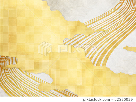 Background material that feels sum (gold leaf, cloud, streamline) Background material that feels sum (gold leaf, cloud, streamline) 32550039