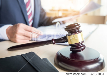 gavel and soundblock fo justice law and lawyer working on wooden 32551031