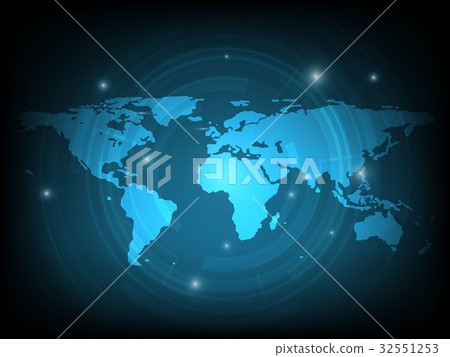 Abstract world map digital technology background - Stock Illustration ...