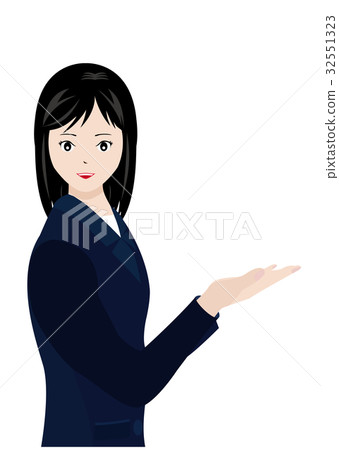 A woman pointing her finger - Stock Illustration [32551323] - PIXTA